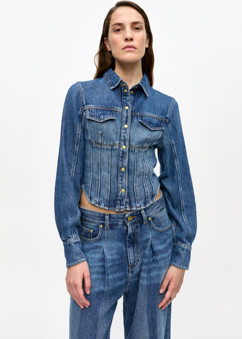 Ganni Blue Corsage Shirt