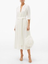 Thumbnail for your product : Luisa Beccaria Velvet Wrap Dress - White