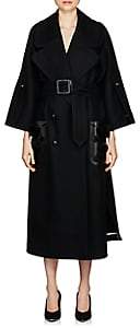 Fendi Women's Fur- & Leather-Trimmed Wool Coat - Black