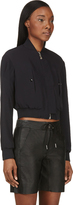 Thumbnail for your product : McQ Black Reversible Cropped Bomber Jacket