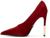 Thumbnail for your product : Balmain Red Suede Agnes Heels