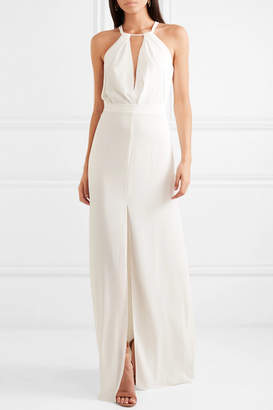 Halston Crepe Gown - White
