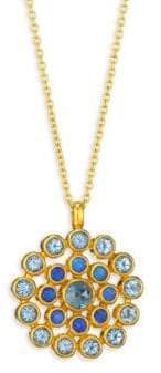 Gurhan Juju Opal, Blue Topaz, 22K Yellow Gold, 24K Yellow Gold & 18K Yellow Gold Evil Eye Pendant Necklace