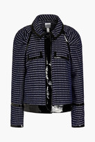 Thumbnail for your product : Huishan Zhang Lucy faux patent-leather trims tweed jacket