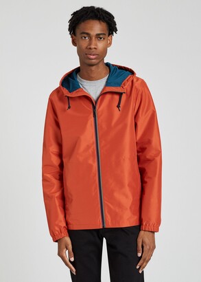 Paul Smith Men's Orange Recycled Polyester Hooded Rain Jacket