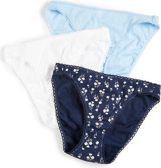 Charter Club Women's 3-Pk. Lace-Trim Dot Cotton Bikini Underwear, Created  for Macy's - ShopStyle Panties