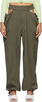Thumbnail for your product : Dion Lee Khaki Gathered Tie Trousers
