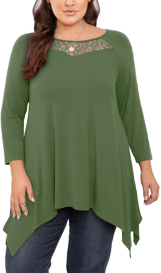 plus size green tunic