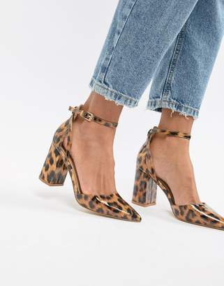 Raid RAID Katy patent leopard print heeled shoes
