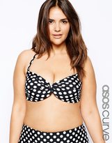 Thumbnail for your product : ASOS CURVE Spot Bandeau Bikini Top