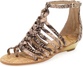 Thumbnail for your product : Sam Edelman Dakota Snake-Print Gladiator Sandal
