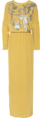 By Malene Birger Lidania Sequin-Embellished Silk-Satin Gown
