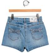 Thumbnail for your product : MonnaLisa Girls' Bow-Embellished Denim Shorts
