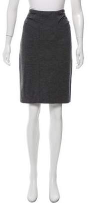 Diane von Furstenberg Wool Knee-Length Skirt Grey Wool Knee-Length Skirt