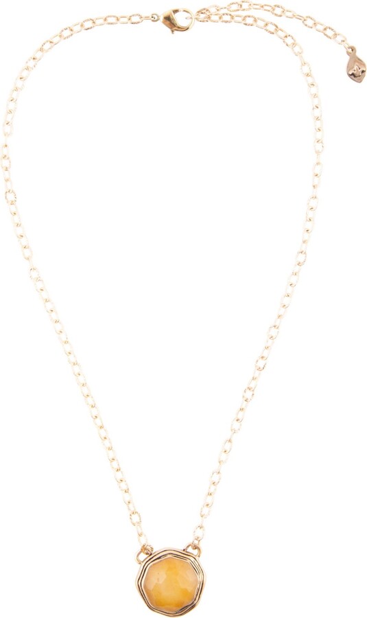 Barse River Rocks Genuine Orange Quartz Abstract Pendant Necklace