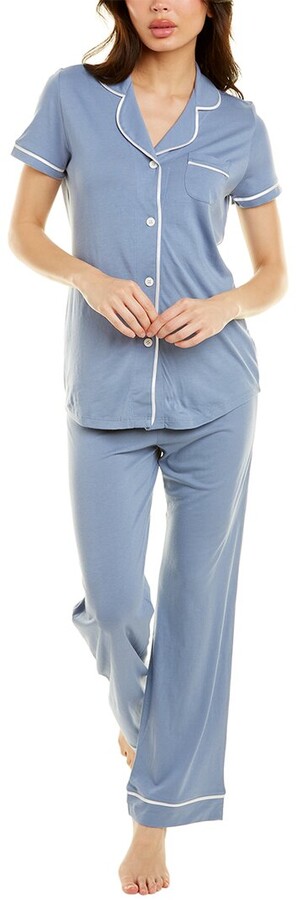 Cosabella 2pc Bella Relaxed Top & Pant Set in Blue Womens Clothing Nightwear and sleepwear Pyjamas 