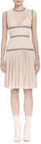 Thumbnail for your product : Alexander McQueen Sleeveless Contrast-Band Dress, Nude (Teint)
