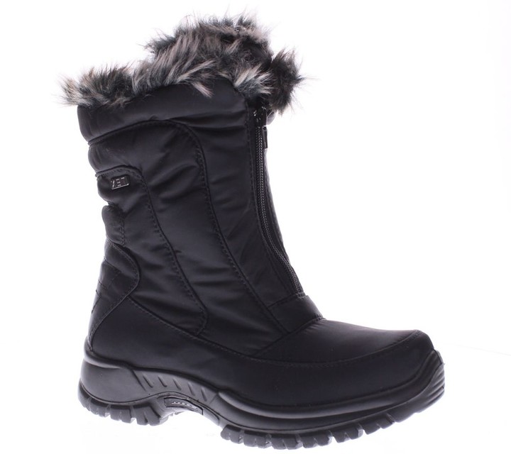 short winter boots with zipper