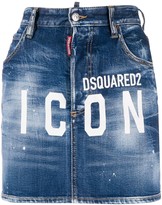 Thumbnail for your product : DSQUARED2 ICON logo denim skirt