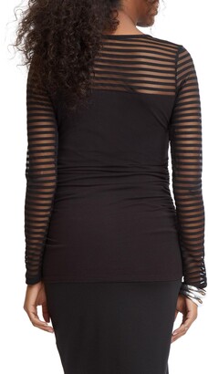 Stowaway Collection Shadow Stripe Maternity Top
