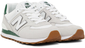 New Balance Gray & White 574 Sneakers