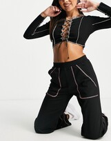 Thumbnail for your product : Love Moschino wide leg joggers in black