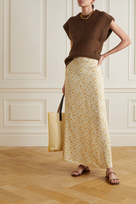 Reformation + Net Sustain Vista Floral-print Georgette Midi Skirt