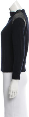 Celine Wool Leather-Trimmed Sweater