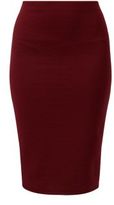 Thumbnail for your product : New Look Burgundy Ribbed Stripe Pencil Skirt