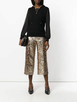 Twin-Set cropped embossed trousers