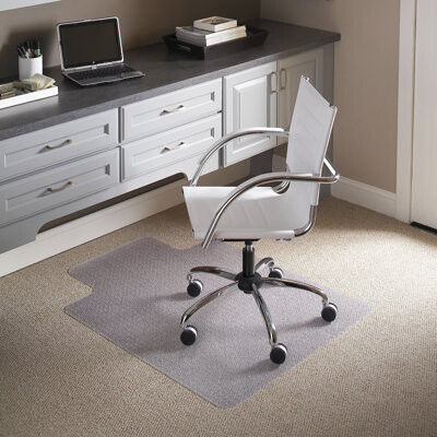 Glynda 36" x 48" Carpet Chair Mat with Lip and Scuff and Slip Resistant Textured Top