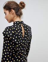 Thumbnail for your product : Miss Selfridge Polka Dot Ruffle High Neck Dress