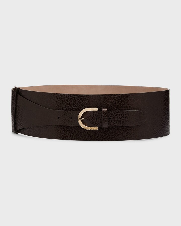 Cucinelli Brunello Cucinelli women's leather belt buckle brown size L Italy 44 US 8" GB 12 