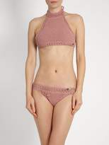 Thumbnail for your product : She Made Me Jannah Cheeky Crochet Bikini Briefs - Womens - Light Pink