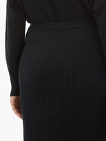 Thumbnail for your product : Allude Rib-knitted Cashmere Midi Skirt - Black