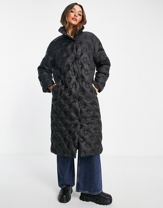 asos black padded coat