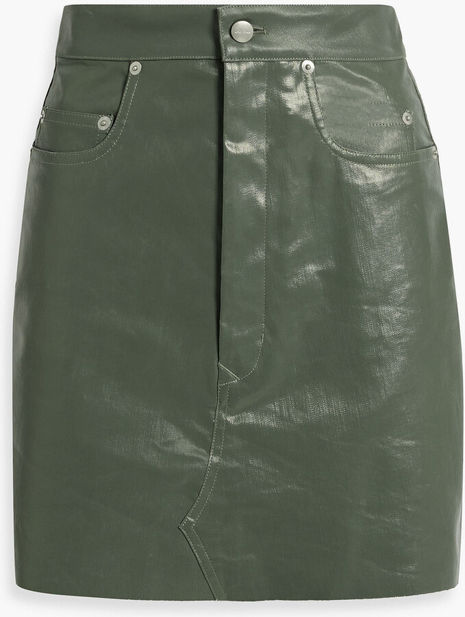 Rick Owens Lido coated denim mini skirt