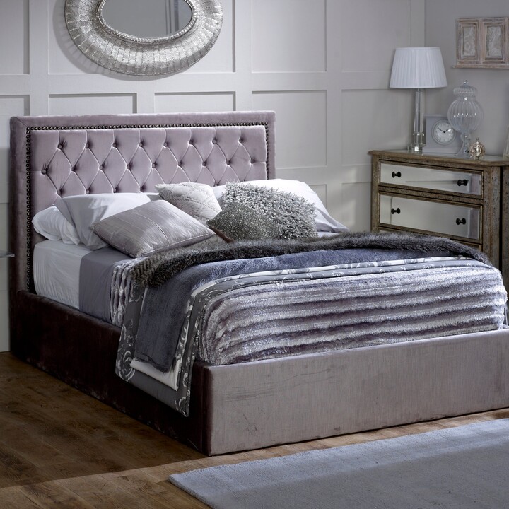Dunelm Rhea Upholstered Ottoman Bed Silver ShopStyle