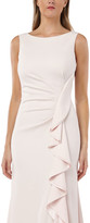 Thumbnail for your product : Carmen Marc Valvo Bateau-Neck Sleeveless Gown w/ Side-Ruching & Draped Ruffle Detail
