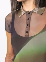 Thumbnail for your product : Ottolinger Sheer Long-Sleeve Polo Shirt
