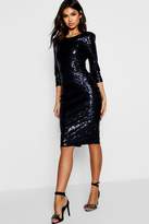 Thumbnail for your product : boohoo Boutique Sequin Power Shoulder Midi Dress