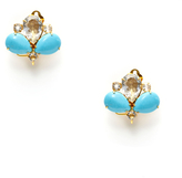 Thumbnail for your product : Bounkit Turquoise & Clear Quartz Triple Drop Earrings