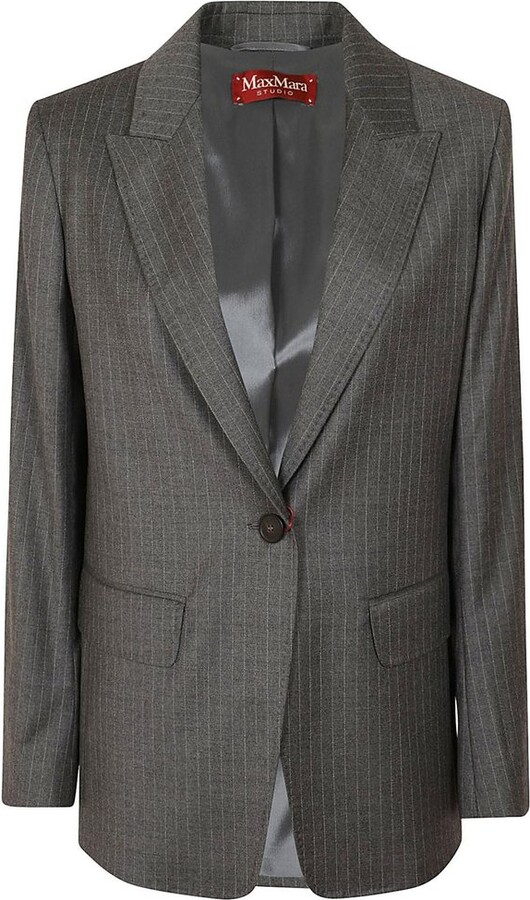 Studio Max Mara Single-Breasted Striped Jacket