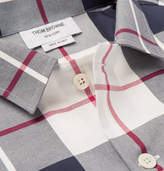 Thumbnail for your product : Thom Browne Checked Cotton-poplin Shirt - Gray