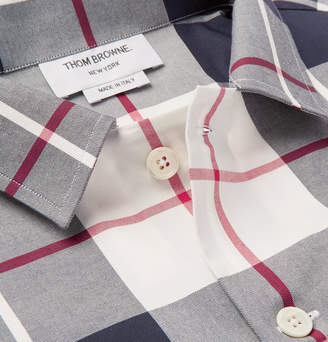Thom Browne Checked Cotton-poplin Shirt - Gray