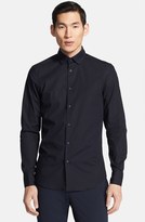 Thumbnail for your product : Z Zegna 2264 Z Zegna Stretch Poplin Sport Shirt with Knit Collar