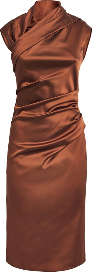 Max Mara Satin Ruched Dress