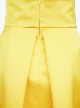 Sara Battaglia A-line Satin Maxi Skirt - Yellow