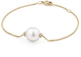 Thumbnail for your product : David Yurman Solari Single Station Bracelet in 18k Gold with Diamonds & Pearl