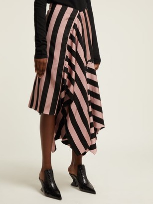 Marques Almeida Loop-decorated Asymmetric Draped Skirt - Black Pink